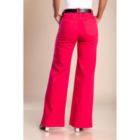 Pantaloni Largi Din Bumbac, Fucsia