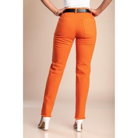 Pantaloni Skinny Din Bumbac, Portocalii