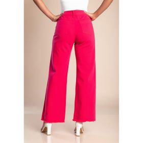 Pantaloni Largi Din Bumbac, Fucsia