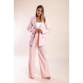 Set Elegant Blazer Si Pantaloni, Roz Deschis
