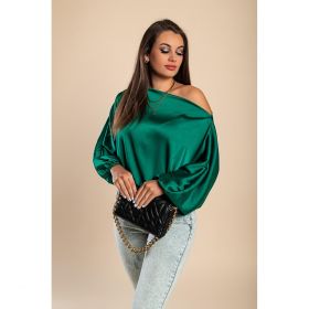 BluzÄƒ ElegantÄƒ Cu Decolteu Asimetric, Verde