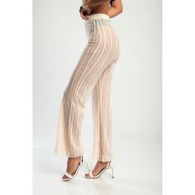 Pantaloni Din Material Transparent, Alb