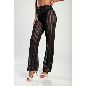 Pantaloni Din Material Transparent, Negri