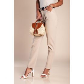 Pantaloni Skinny Din Bumbac, Maro