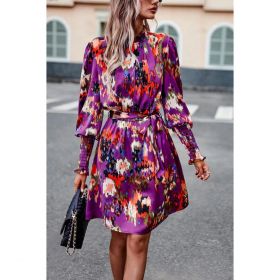 Rochie Mini ElegantÄƒ Cu Imprimeu, Liliac