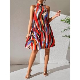 Rochie Mini PlisatÄƒ Cu Imprimeu, Multicolor