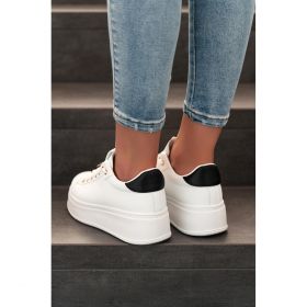 Adidasi La Moda Cu Detalii Decorative, Alb/Negru