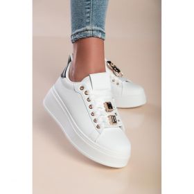 Adidasii La Moda Cu Detalii Decorative, Alb/Negru