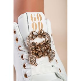 Adidasi La Moda Cu Detalii Decorative, Alb/Auriu