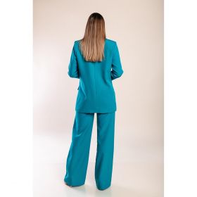 Set Elegant Blazer È˜i Pantaloni, Albastru Petrol