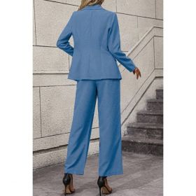 Set Elegant Blazer È˜i Pantaloni, Albastru