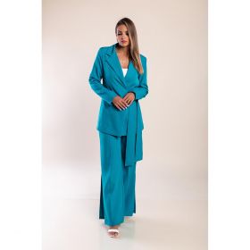 Set Elegant Blazer Si Pantalon, Albastru Petrol