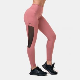 Colanți pentru femei Mesh High Waist Old Rose - NEBBIA