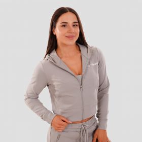 Hanorac pentru femei Zip-up TRN Grey - GymBeam