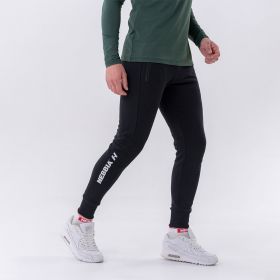 Pantaloni sport pentru bărbați Slim Re-Gain Black - NEBBIA