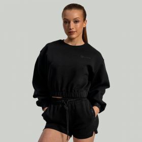Hanorac pentru femei Lunar Cropped Black - STRIX