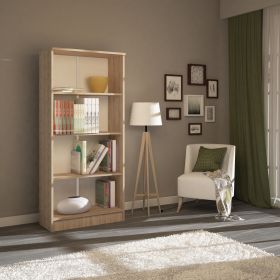Biblioteca Flint, 3 Polite, Stejar Sonoma, 70 x 32 x 159 cm