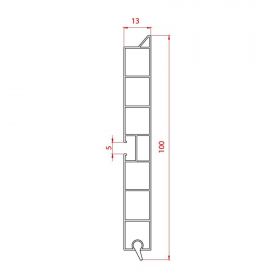 Plinta PVC, Aluminiu, L 200 cm