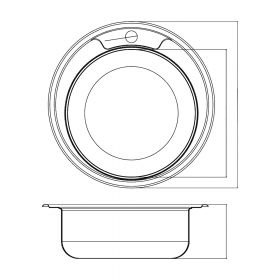 Chiuveta Sanobi, 1 Cuva universala, Inox texturat, pe blat, D 49 cm