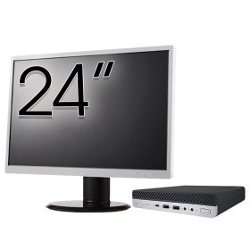 Pachet Calculator HP EliteDesk 800 G5 Mini PC, Intel Core i5-9500 3.00-4.40GHz, 16GB DDR4, 512GB SSD + Monitor 24 Inch