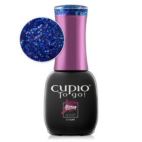 Oja semipermanenta Cupio To Go! Glitter Splash - Light Blue