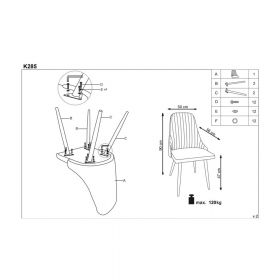 Scaun living HM K285 gri deschis