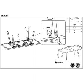 Masa extensibila HM Berlin nuc/negru