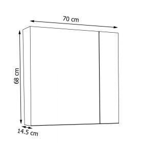 Set Baza si lavoar GN0971 suspendat si Oglinda Celine - 70 cm, alb