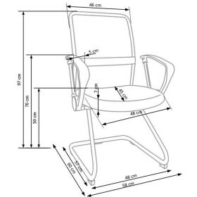 Scaun vizitator mesh HM Vire Skid negru Negru