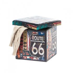 Taburete Design 38 x 38 Route 66 Multicolor