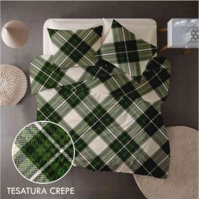 Lenjerie pat matrimonial creponata SCOTTISH V4