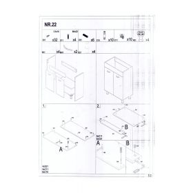 Baza si lavoar baie GN0541 - 60 cm , usi, alb