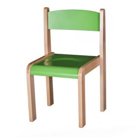 Scaun lemn gradinita Bambi, H35, verde