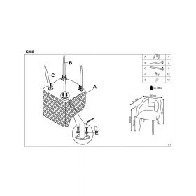 Scaun living HM K288 gri - bej