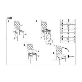 Scaun living HM K309 gri deschis