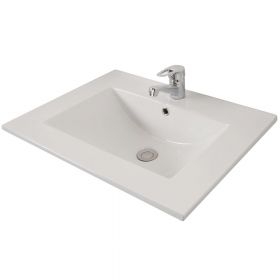 Baza si lavoar baie GN0561 - 50 cm, cu picioare si usi, alb/antracit