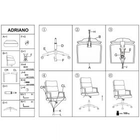 Scaun directorial HM Adriano, stofa, inaltime reglabila, bej