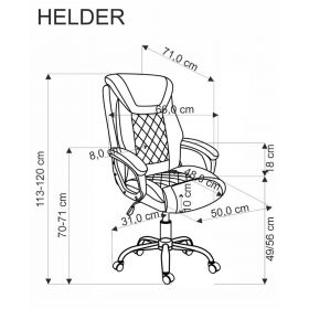 Scaun directorial HM Helder 2, stofa, otel cromat, gri