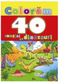 Coloram 40 imagini cu dinozauri