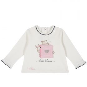 Bluza copii Chicco, alb cu imprimeu vesel, 68644