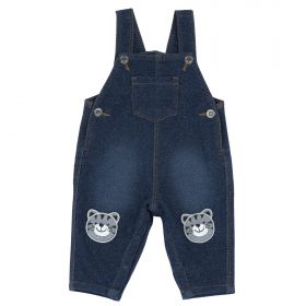 Salopeta bebe Chicco din denim stretch, Albastru Inchis, 95645-66MFCO