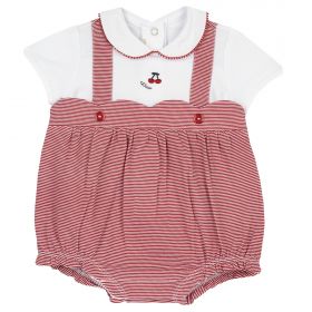 Salopeta bebe Chicco, pantaloni scurti, Rosu Cu Alb, 50999-66MFCI