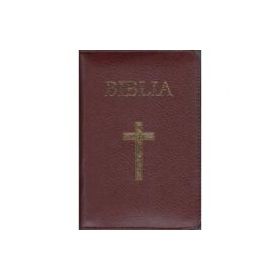Biblia medie, 063, coperta piele, grena, cu cruce, margini aurii, repertoar