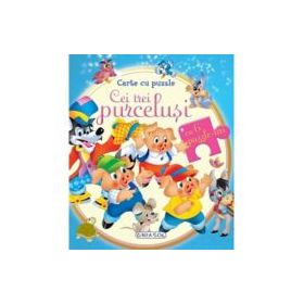 Carte cu puzzle Cei trei purcelusi (cu 6 puzzle-uri)