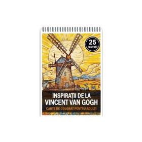 Carte de colorat pentru adulti, 25 de ilustratii, Vincent van Gogh