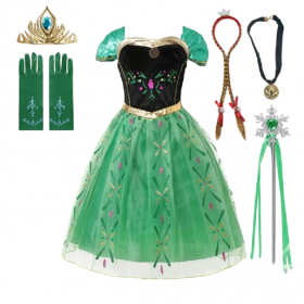 Costum Anna din Regatul de Gheață cu accesorii Costum pentru fete Cosplay Anna din Regatul de Gheață Costum de carnaval Mască de Halloween Rochie pentru fete Anna din Regatul de Gheață V283 6