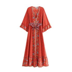 Rochie Boho lungă cu mâneci largi M 2