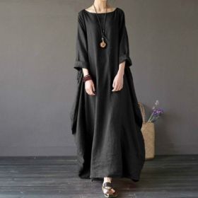 Rochie lungă de damă - tunică negru L