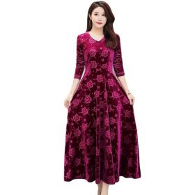 Rochie eleganta lunga burgundy XL