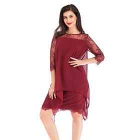 Rochie de dama eleganta cu dantela burgundia S